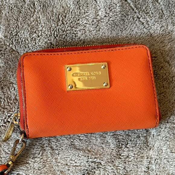 Orange Michael Kors Wallet - Picture 1 of 4